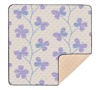 Lovely Flower Purple Beige - Tapete grande y resistente para gimnasio y actividades para el suelo, tapete de juego acolchado portátil para bebés, niños pequeños, 50 x 50 pulgadas