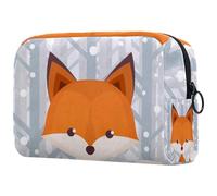 Lovely Fox Before Forest - Neceser para mujer, neceser de viaje, bolsa organizadora de maquillaje con cremallera, multicolor, 18.5x7.5x13cm/7.3x3x5.1in, Neceser