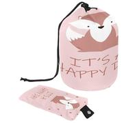 Lovely Fox It's a Happy Day - Neceser con cordón, bolsa organizadora de maquillaje de viaje + bolsa pequeña, multicolor, 9.9x6.9in/25.2x17.6cm;6x3.5in/15.2x8.8cm, Neceser