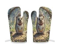 Lovely Hedgehog - Manopla de horno antideslizante, mini guante de cocina resistente al calor, guantes de cocina suaves y cómodos, guantes de cocina para colgar, guantes de cocina, 1 par