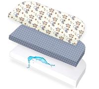 Lovely Hippo 2 sábanas bajeras ajustables de 50 x 89 cm + 1 protector de colchón, 100 % algodón, compatible con BabyBay Maxi, Boxspring, Comfort, Comfort Plus (tractor, 50 x 89 cm)
