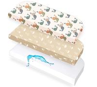 Lovely Hippo 2 sábanas bajeras ajustables de 50 x 89 cm + 1 protector de colchón, 100 % algodón, compatible con BabyBay Maxi, Boxspring, Comfort, Comfort Plus (Walbabys, 50 x 89 cm)
