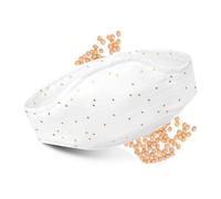 Lovely Hippo - Bolsa de agua caliente para bebé anticólico de núcleo de cereza, calmante y microondulable, bolsa de agua caliente para bebé, sin líquido, seguro, algodón, lavable (blanco/dorado, 0-6
