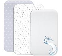 Lovely Hippo - Funda 80 x 160 cm + 1 Protector de colchón impermeable para cama cabaña (Gris constelación)