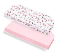 Lovely Hippo Sábana bajera 50 x 89 cm (X2) - 100% algodón - Oeko-Tex - 2 sábanas con funda compatible con Babybay - Suave y transpirable (bailarina rosa, 50 x 89 cm)