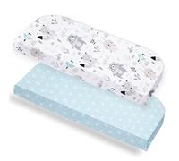 Lovely Hippo Sábana bajera 50 x 89 cm (X2) - 100% algodón - Oeko-Tex - 2 sábanas para bebé - Suave y transpirable (50 x 89 cm)