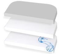 Lovely Hippo - Sábana bajera de 50 x 89 cm (X2) + 1 protector de colchón de 50 x 89 cm - 2 sábanas 100% algodón - 1 protector de colchón 100% impermeable - Oeko Tex (blanco/gris, 50 x 89 cm)