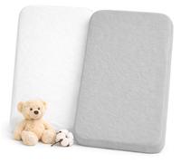 Lovely Hippo - Sábanas 100% algodón, sin productos químicos (blanco/gris, 80x160 cm)