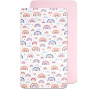 Lovely Hippo Sábanas 80 x 160 cm 100% Algodón - Sábanas Bajeras Compatible con Cama Cabaña Montessori (80 x 160 cm, Arco Iris)