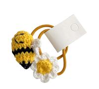 Lovely Honeybees - Horquilla para el pelo, diseño de pico de pato, pasador lateral de ganchillo a mano, accesorio elástico para peinar el cabello, 2 unidades