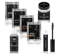 LOVELY Juego de 4 colores para cejas de henna, incluye desarrollador de color Mineral Solution, pasta de contorno y gel para cejas, para cejas definidas y completas y un color de cejas duradero