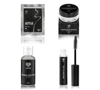 LOVELY Juego de cejas de henna - Color: negro Luxury incluye revelador de color Mineral Solution, pasta de contorno y gel para cejas - para cejas definidas y completas y un color de cejas duradero