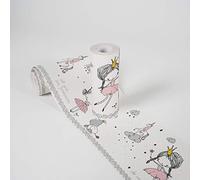 Lovely Kids Cenefas Adhesivas Para Los Niños Magic Princess 5.00 m x 0.155 m Rosa Gris Blanco Fabricado en Alemania de A.S. Création 403755