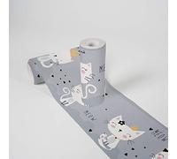 Lovely Kids Cenefas Adhesivas Para Los Niños Meow Cats 5.00 m x 0.155 m Gris Blanco Negro Fabricado en Alemania de A.S. Création 403742