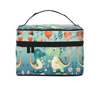 Lovely Little Dinosaur Baby - Bolsa de maquillaje de gran capacidad para mujer, bolsa de maquillaje portátil de viaje (9 x 6.5 x 6.2 pulgadas), bolsa de maquillaje grande para niñas