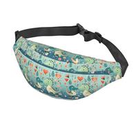 Lovely Little Dinosaur - Riñonera cruzada para bebé, multifuncional, grande, para hombres y mujeres, deportes al aire libre, viajes, a la moda y portátil, color negro, Como se muestra en la imagen,