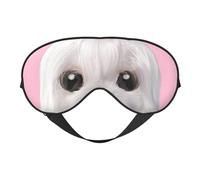 Lovely Maltese Dog - Máscara de ojos opaca suave de doble cara para relajación, presión cero