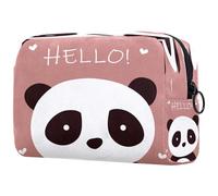Lovely Panda Hello - Neceser para mujer, neceser de viaje, bolsa organizadora de maquillaje grande con cremallera, multicolor, 18.5x7.5x13cm/7.3x3x5.1in, Neceser