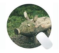 Lovely Pig Anti Slip Comfort Gaming Round Mouse Pad, Jabalí Cute Piggy Gaming Round Mouse Pad