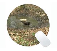 Lovely Pig Anti Slip Comfort Gaming Round Mouse Pad, Labrador Funny Cute Piggy Gaming Round Mouse Pad