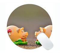 Lovely Pig Anti Slip Comfort Gaming Round Mouse Pad, Suerte Alfombrilla de ratón cómoda para juegos y oficina - (Pig)