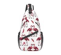 Lovely Pink Flamingos Men's Sling Backpack, Travel Hiking Day Bag Crossbody Shoulder Bag.