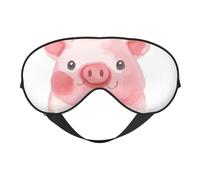Lovely Pink Pig - Máscara de ojos opaca suave de doble cara para relajación, presión cero