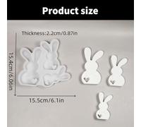Lovely Rabbits - Moldes de silicona hechos a mano con yesos, adornos de fundición, Pascua, suministros de manualidades, Pascua, conejos de silicona, adorno de resina epoxi