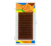 LOVELY Rili Toffee Extensions Cils Bruns Clairs - Mix C Curl, 0.07mm, 8-15mm, 16 lignes - Cils synthétiques professionnels pour stylistes ciliaires