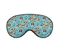 Lovely Sea Otters Sleeping Blindfold Mask Cute Eye Shade Cover con correa ajustable para Mujeres Hombres Night