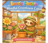 Lovely Sloth’s Mindful Greenhouse Cabin: Cozy Gardening Coloring Book for Adults: 40 Cute Cozy Garden Scenes with Oversized Flowers, a Greenhouse-Cabin Setting, and Gentle Mole & Butterfly Friends