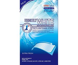 LOVELY SMILE Premium Line 28 Bandas Blanqueadoras Dientes Blanqueamiento de dientes tiras con avanzada tecnología antideslizante - Teeth Whitening Strips - by RAY OF SMILE® (28 Tiras)