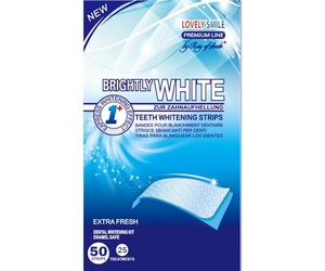 LOVELY SMILE Premium Line 50 Bandas Blanqueadoras Dientes Blanqueamiento de dientes, Tiras para 25 aplicaciones con avanzada tecnología antideslizante - Teeth Whitening Strips - by RAY OF SMILE®