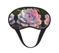 Lovely Suculent Print Sleep Solution - Máscara opaca para dormir con orejeras - Viajes Yoga Meditación