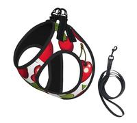 Lovely Sweet Red Cherry 3 Print Pet Supplies - Arnés ajustable de malla transpirable para perros pequeños y medianos, S-L