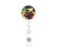 Lovely Tree Frogs - Soporte retráctil para carretes con clip y llavero, divertidos y bonitos clips de insignia, soporte resistente para tarjetas de identificación para trabajadores de oficina, médicos