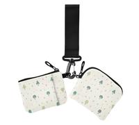 Lovely Trees - Monedero doble personalizado con diseño de safari, tamaño compacto, monedero de tamaño compacto con bolsillo para monedas con cremallera para mujer, 2 paquetes