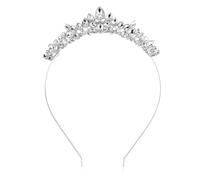 Lovelyshop Diadema de tiara de cristal, corona de diamantes de imitación con diseño de hojas, accesorio para el cabello para eventos especiales (8+)