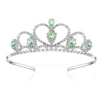 Lovelyshop Green Gems Rhinestone Tiara for Little Kid Big Kid Girl Prom Birthday Prinecess Party