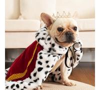 Lovelyshop Serie de Mascotas Lux Fur Cat Dog Cloak para Disfraces de Halloween, Rey Reina príncipe y Princesa Cosplay-M