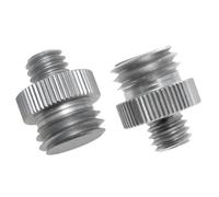 Lovelysp Adaptador de rosca de trípode macho de 3/8 pulgadas a macho de 5/8 pulgadas macho de 3/8 a 5/8-11, convertidor de rosca de montaje estándar de doble cara para soporte de cámara (plateado), 2