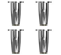LOVEM 4 Piezas Pies De Muebles Cromo Brillo Patas para Muebles Ajustables Patas De Muebles De Cocina Y Bano Redondos Aleación de Zinc Alto: 8-15 cm (+1.4cm) Patas De Mesa Armario Sofá (12cm,Cromo)