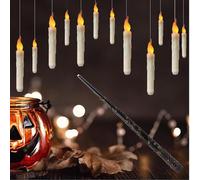 LOVEMETOO 12 Piezas De Velas Flotantes Harry Pótter | Vela LED Sin Llama Con Control Remoto De Varita Mágica