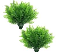 LoveniMen arbustos artificiales, plantas de plástico, hojas de crisantemo, simulación de hierba, arbustos falsos al aire libre, interior, hogar, jardín, terraza, cocina, mesa de centro de mesa,