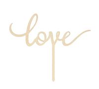 LOVENJOY with Gift Box LOVE Monogram Wedding Engagement Cake Topper Rustic Wood (5.9-inch) by LOVENJOY