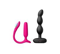 LOVENSE Lush Anal Plug Vibrador con Luz LED, Juguete Sexual para Principiantes + LOVENSE Ridge Anal Beads Vibrador, Juguete Sexual Adulto Giratorio 360° para Hombres y Mujeres