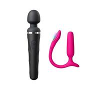 LOVENSE Lush Anal Vibrating Butt Plug con luz LED, amigable para principiantes + LOVENSE Domi 2 Wand Massager, vibrador clásico para mujeres y parejas