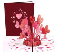 Lovepop® Love Explosion 3D Tarjeta de amor para cumpleaños, boda, día de la madre, día de San Valentín, aniversario, compartimento para dinero y vales, incluye sobre, nota extensible