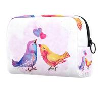 Lover Birds - Bolsa de cosméticos para mujer, neceser de viaje, bolsa organizadora grande con cremallera, multicolor, 18.5x7.5x13cm/7.3x3x5.1in, Neceser