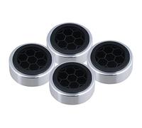 lovermusic 4 almohadillas para altavoces con aislamiento antivibración, 6,1 cm de diámetro, color plateado